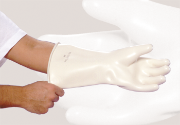 Seamless white x-ray protective gloves